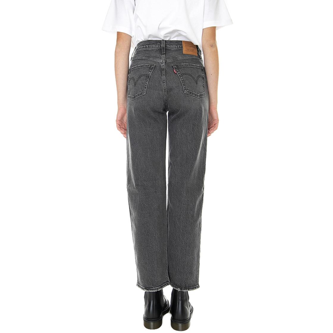 Ribcage Straight Ankle Z1599 Black Worn - Pantaloni Denim Jeans Donna Grigi 72693-0132  LEVIS 