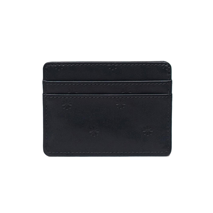 Charlie Cardholder Wallet Vegan Leather Black Floral Deboss - Portacarte in Materiale Vegano Nero 11147 06103 HERSCHEL 