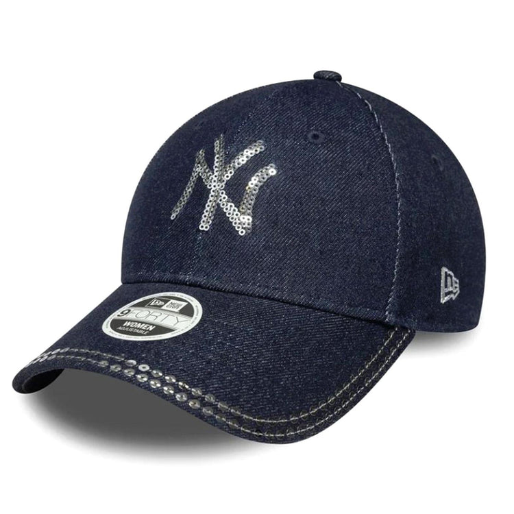 ©Female Sequin Denim 9FORTY® New York Yankees Navy - Cappellino con Visiera Blu 60758945 PAB NEW ERA 