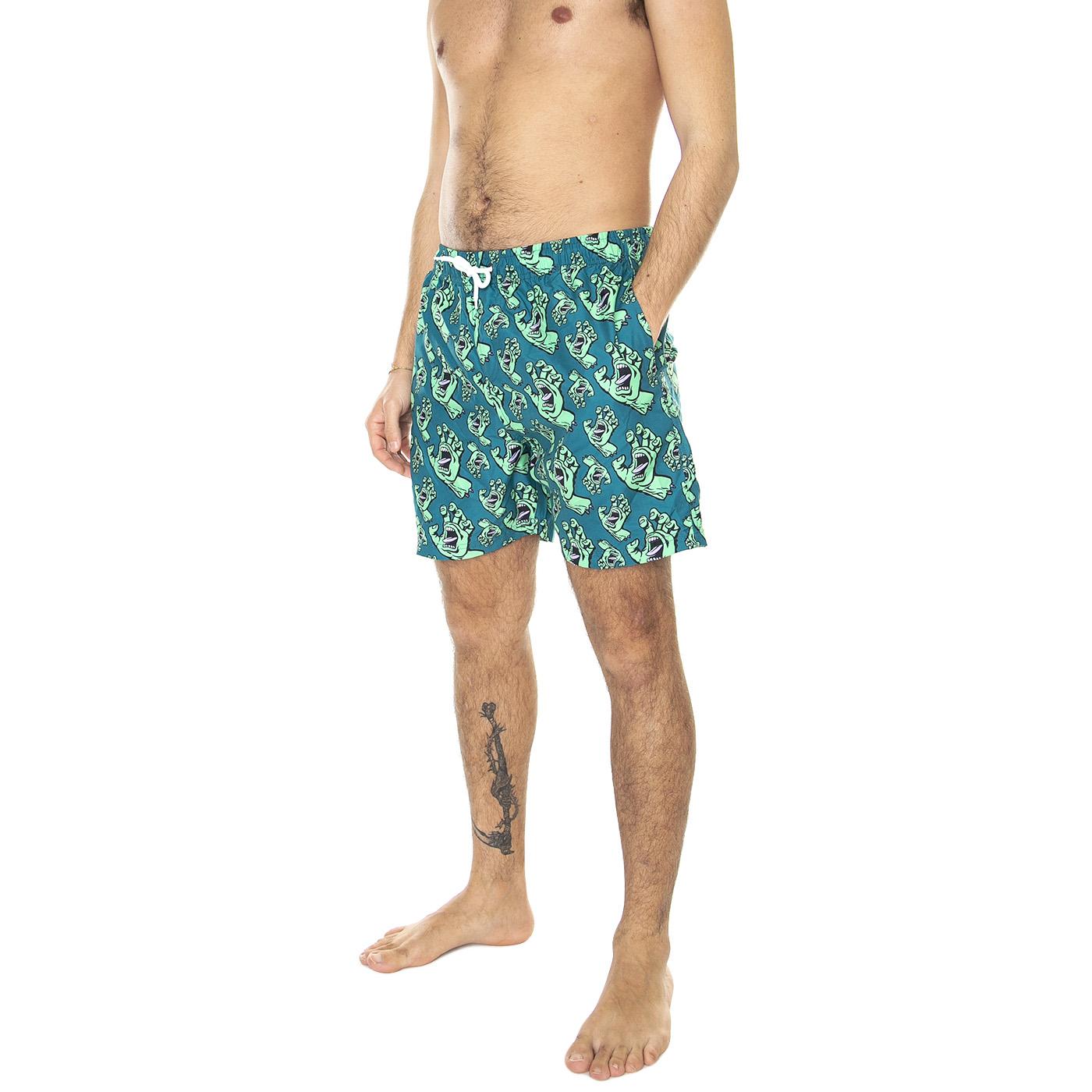 M' Hands All Over Swimshort Verdigris - Costume da Bagno Uomo Multicolore Hands All Over Swimshort Verdigris  SANTA CRUZ 