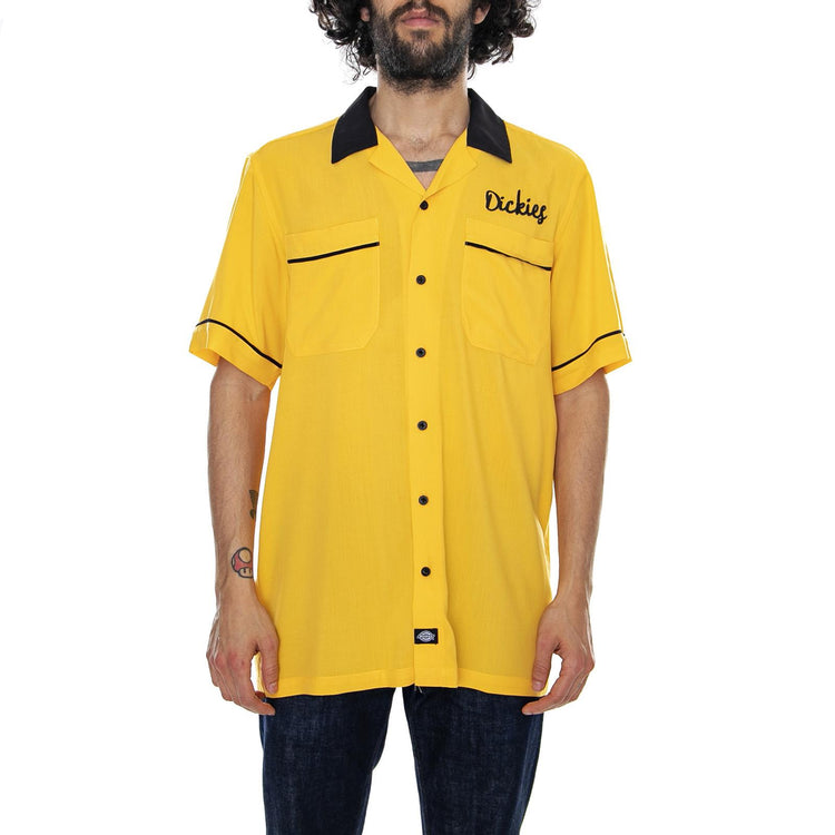 Roslyn Shirt - White / Charcoal Grey - Camicia Maniche Corte Uomo Multicolore 05 200341-CUS . DICKIES 