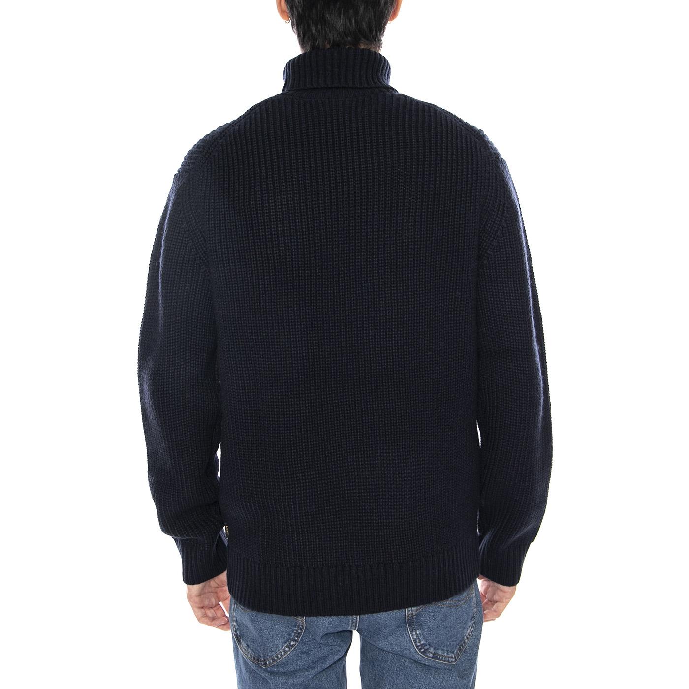 Heavy Turtleneck Rivet Navy - Maglione Collo Alto Uomo Blu 112370542  LEE 