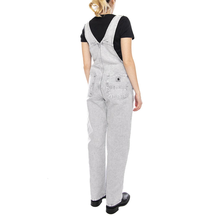 W' Bib Overall Straight - Salopette Donna Denim Jeans Blu Black / Chalk Wash I035572-895F . CARHARTT WIP 