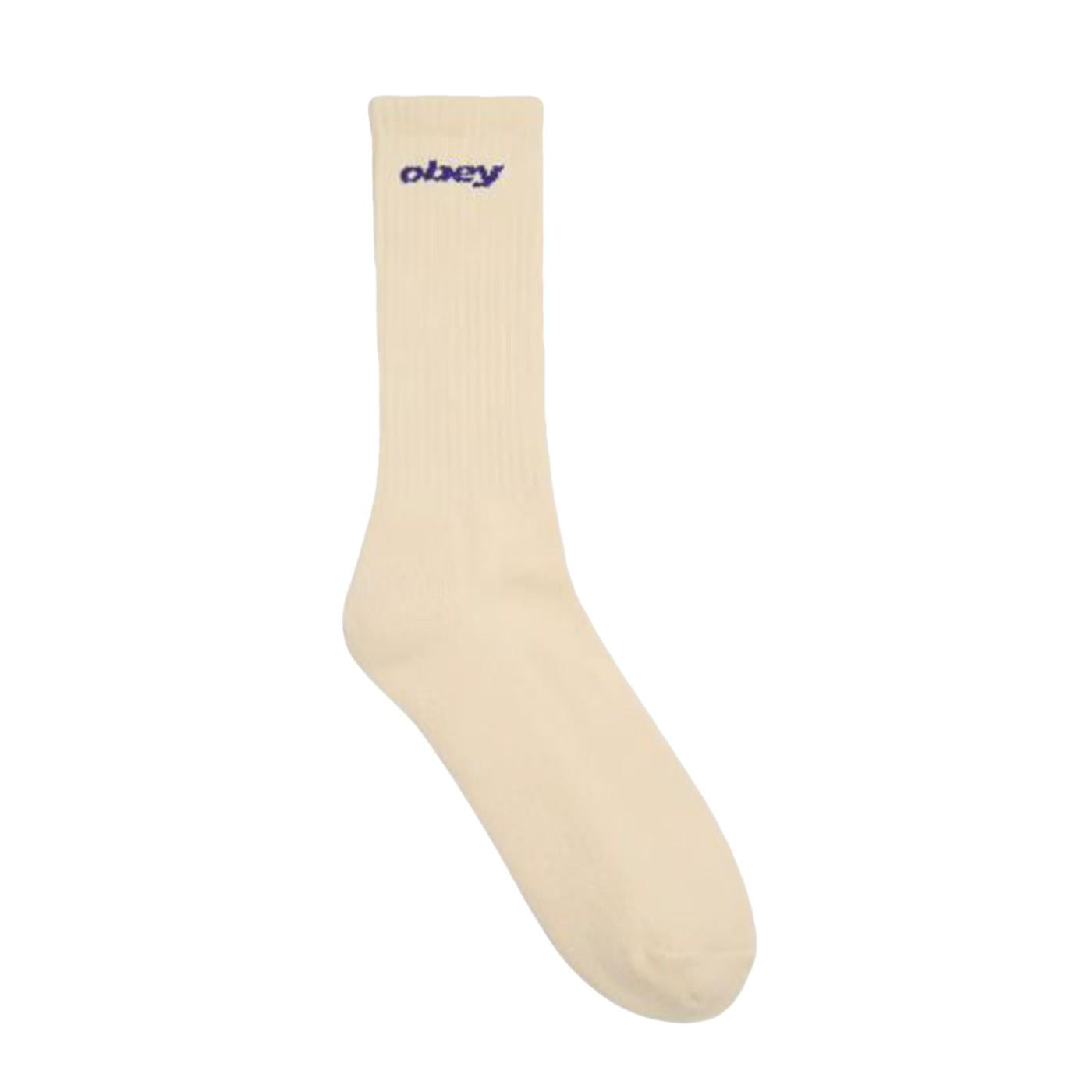 Obey Sports Logo Socks Unbleached - Calzini Beige 100260197 UBL OBEY 