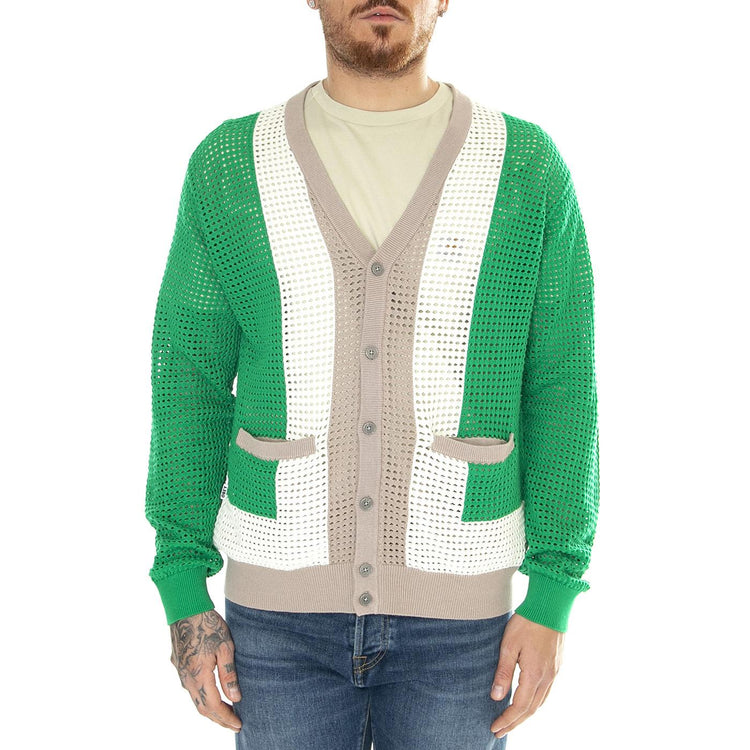 Anderson 60'S Cardigan Green Multi - Cardigan Uomo Multicolore 151010036-GMU  OBEY 