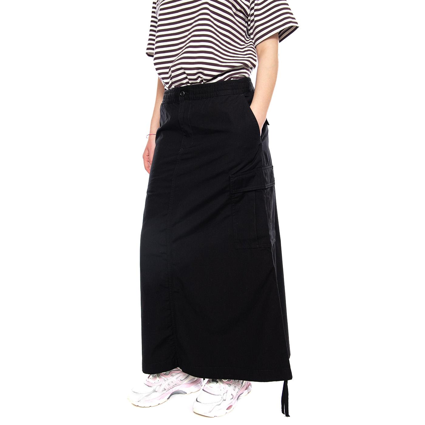 W' Cargo Skirt Long Black rinsed - Gonna Nera I033823.8902 . CARHARTT WIP 