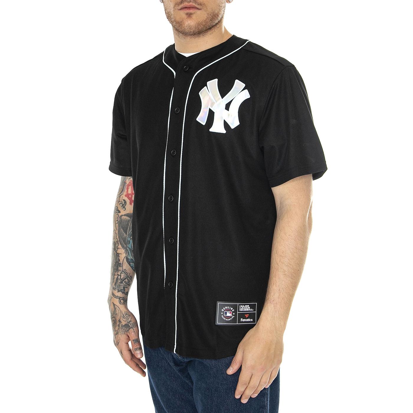 New York Yankees Iridescent MLB Foundation Top black - Camicia Maniche Corte Uomo Nera 007N-06DA-NK-R8L  FANATICS 
