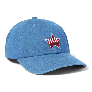 All Star 6 Panel CV Hat - Cappellino con Visiera Denim Jeans Blu HT00799-LBLUE  HUF 