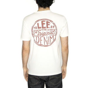 Regular Logo Tee Ecru - Maglietta Girocollo Uomo Bianca 112364552  LEE 