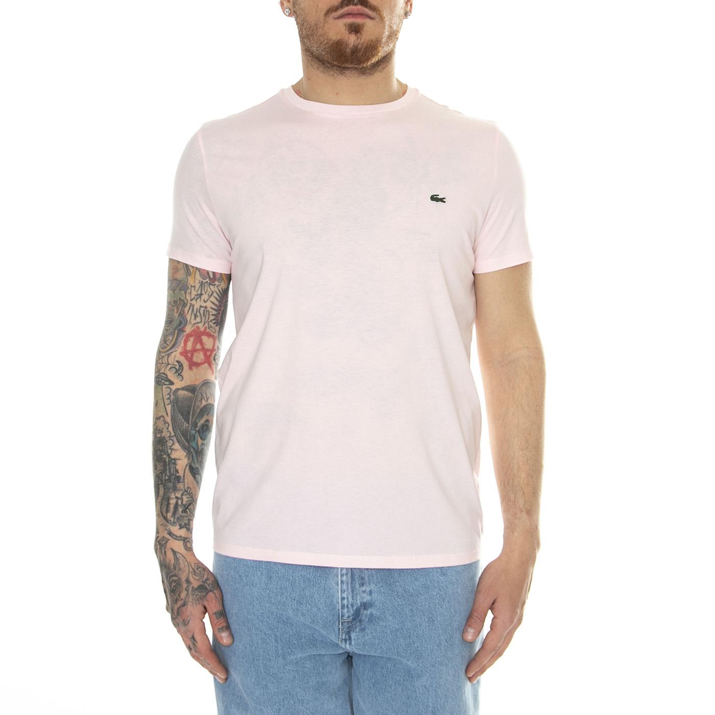 T-Shirt T03 Pink - Maglietta Girocollo Uomo Rosa TH6709-T03  LACOSTE 