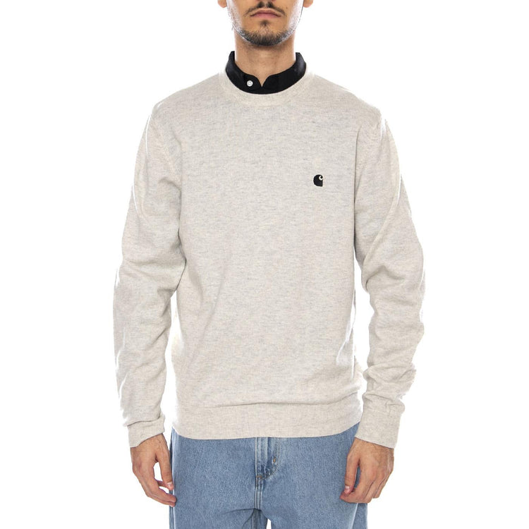 Madison Sweater Fleur De Sel / Black - Maglione Girocollo Uomo Crema I030841.2NQXX  CARHARTT WIP 