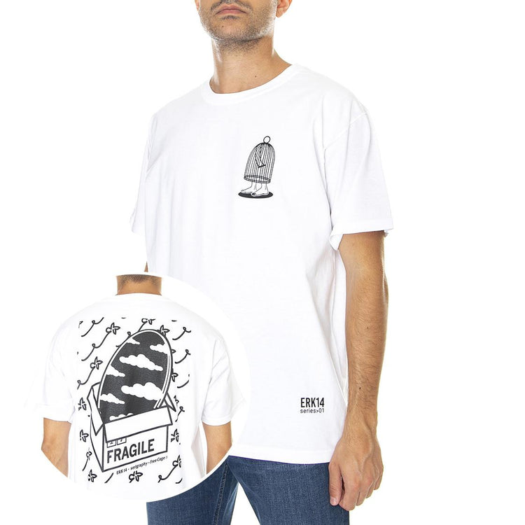 Sky Key Erk14 Serigraphy Serie 01 - Maglietta Girocollo Uomo Bianca SKYKEY-ERK14  LONDON STORE 