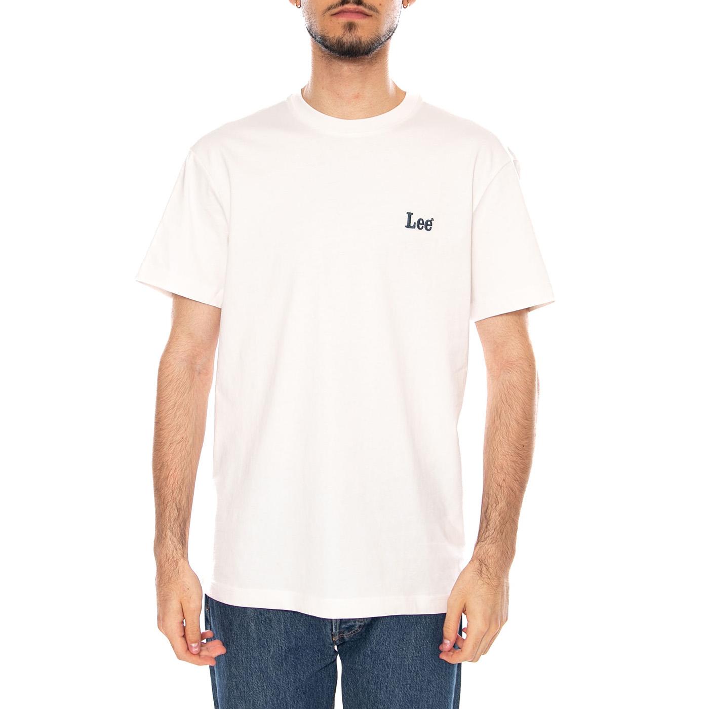SS SMALL LOGO TEE NATURAL - Maglietta Girocollo Uomo Bianca 112376490 WHT LEE 