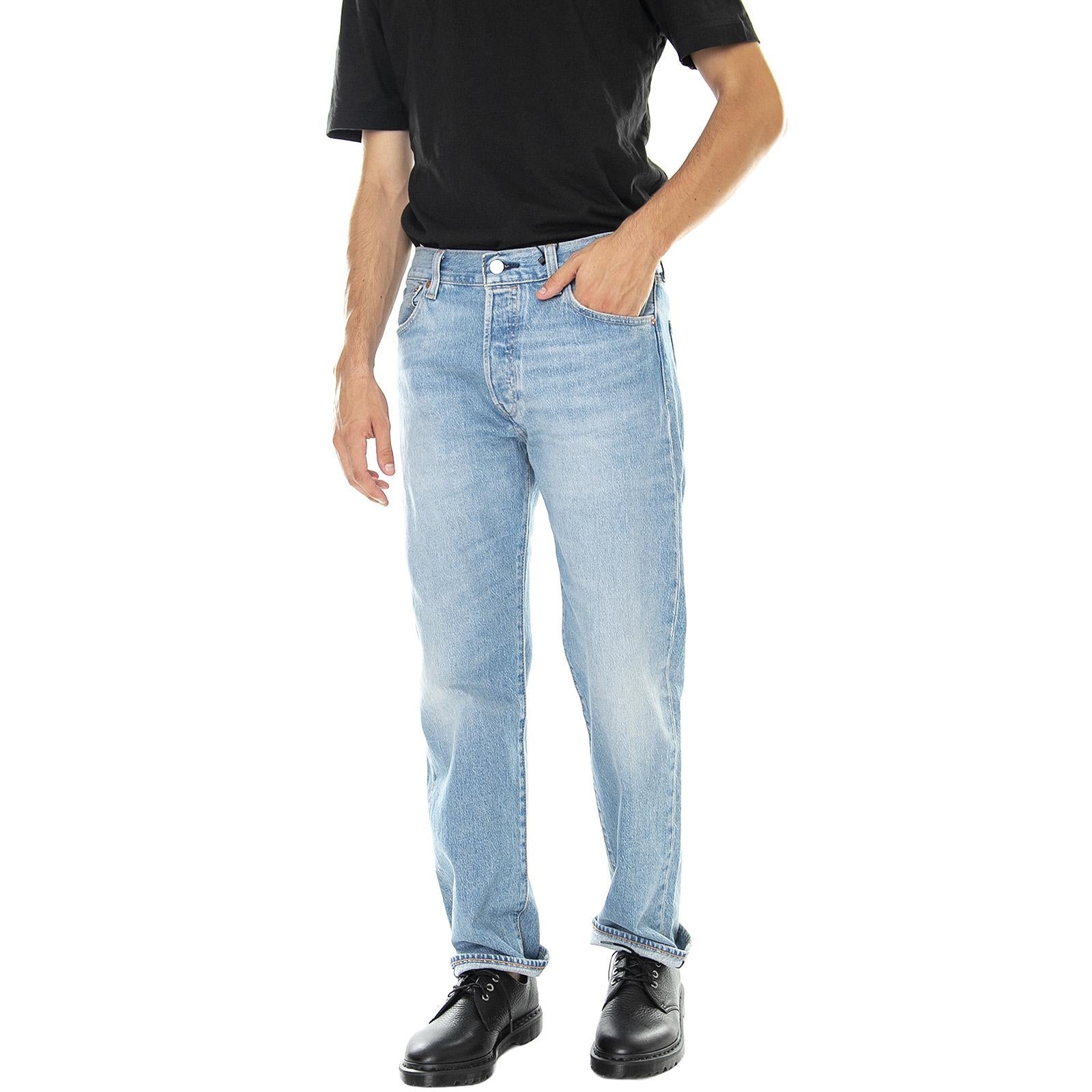 501 Basil - Pantaloni Denim Jeans Uomo Blu 00501-3108 . LEVIS 