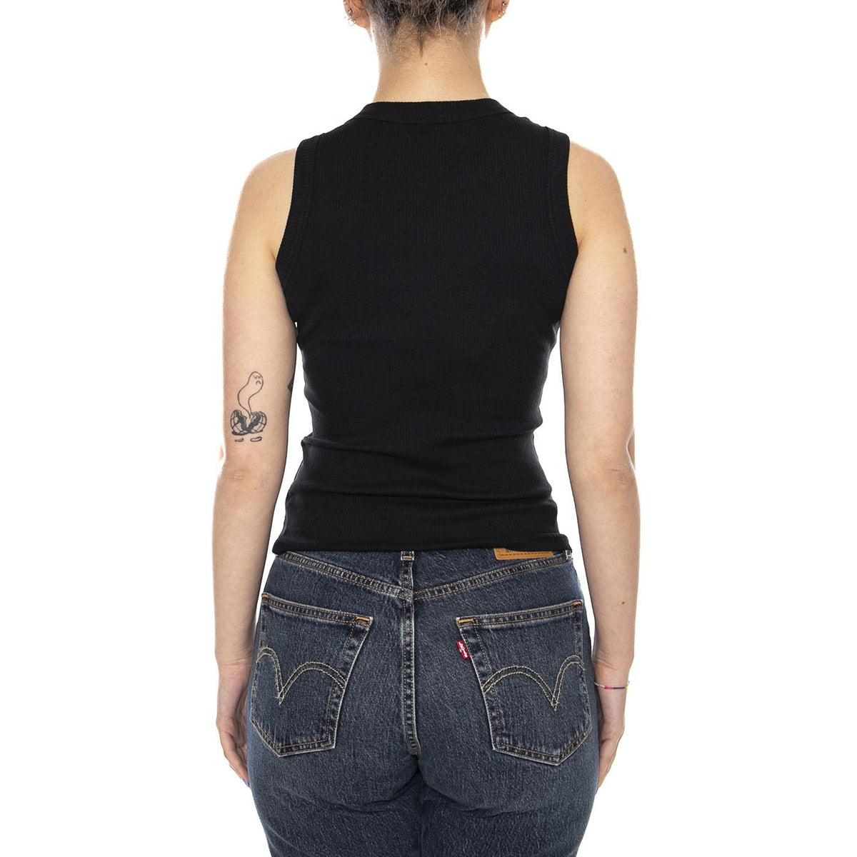 BLACK JULIETTE TOP BLACK - Canotta Donna Nera WTP00092 BLK THINKING MU 