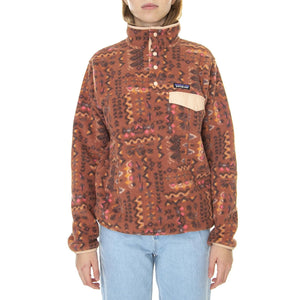 W's LW Synch Snap-T P/O Wandering Woods Sisu Brown - Felpa Collo Alto Donna Marrone 25455-WASN  PATAGONIA 