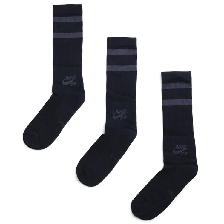 Unisex Crew Skateboarding Socks (3 Pairs) - Black/Anthracite - Calzini 99617_4  NIKE 