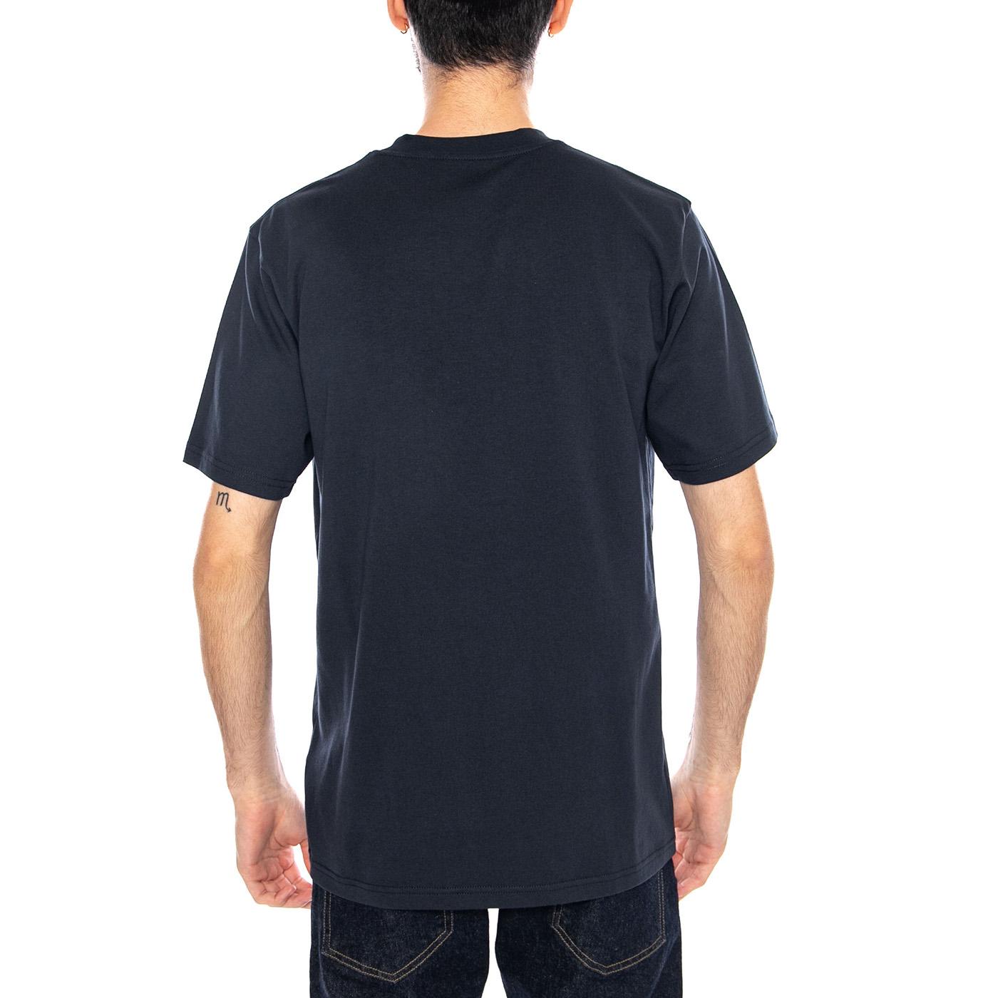 S/S Script T-Shirt Deep Night / Gentle Green - Maglietta Girocollo Uomo Blu I035700 3PLXX CARHARTT WIP 