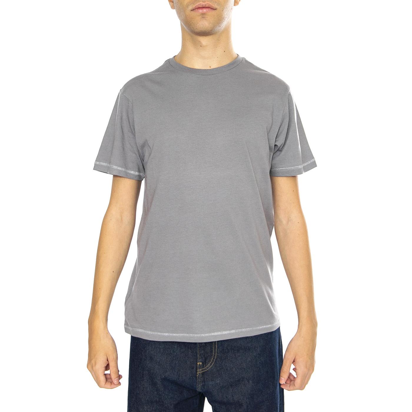 Basic S/S Tlrt Pebble - Maglietta Girocollo Uomo Grigia 22097-PEBBL  BRIXTON 