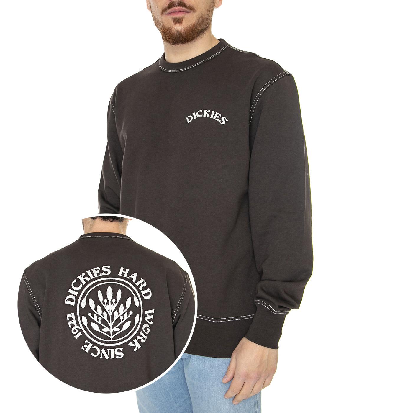 Beaverton Dark Brown - Felpa Girocollo Uomo Marrone DK0A4Y6KDBX1  DICKIES 