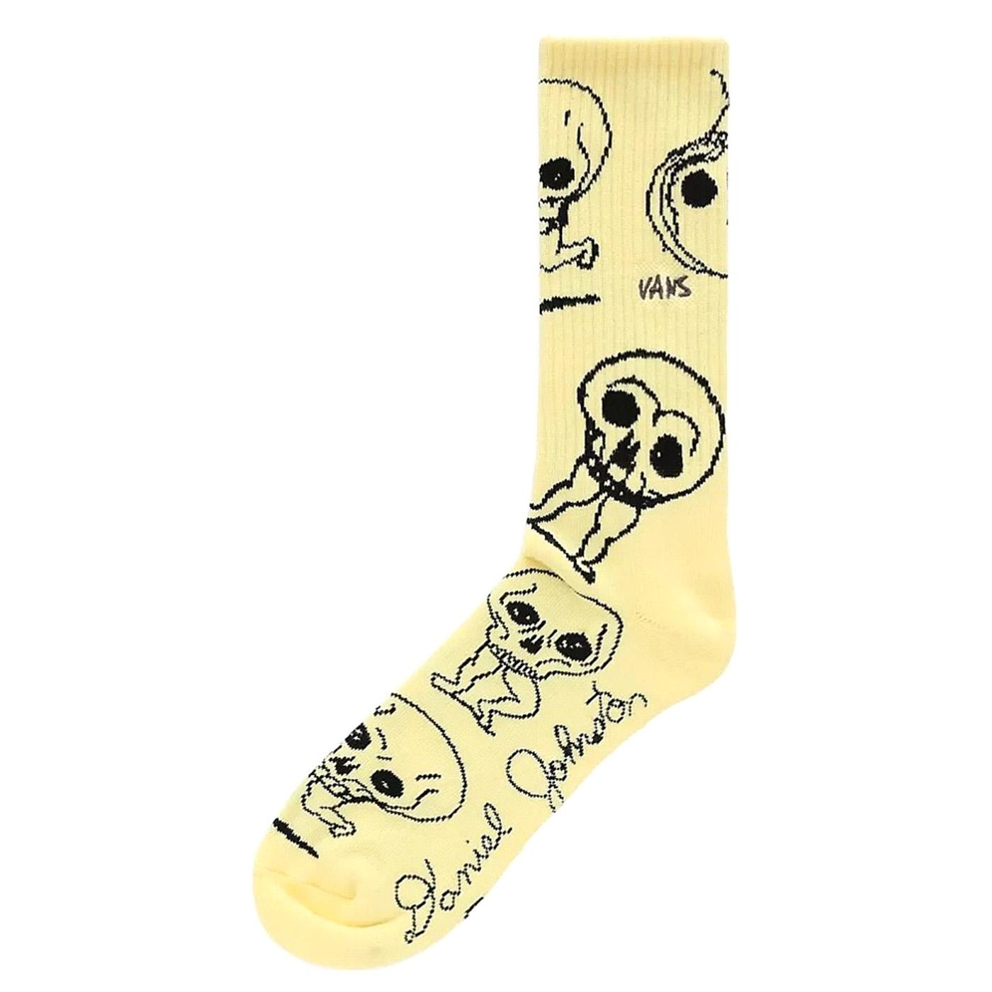Vans x Daniel Johnston Crew (6.5-9) Pale Banana - Calzini Gialli con Stampa VN0A7SBT86V1  VANS 