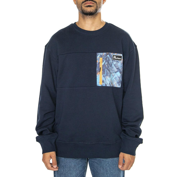Penfield Bear Camo Filled Grap Navy Blazer - Felpa Girocollo Uomo Blu PFD0151-203  PENFIELD 