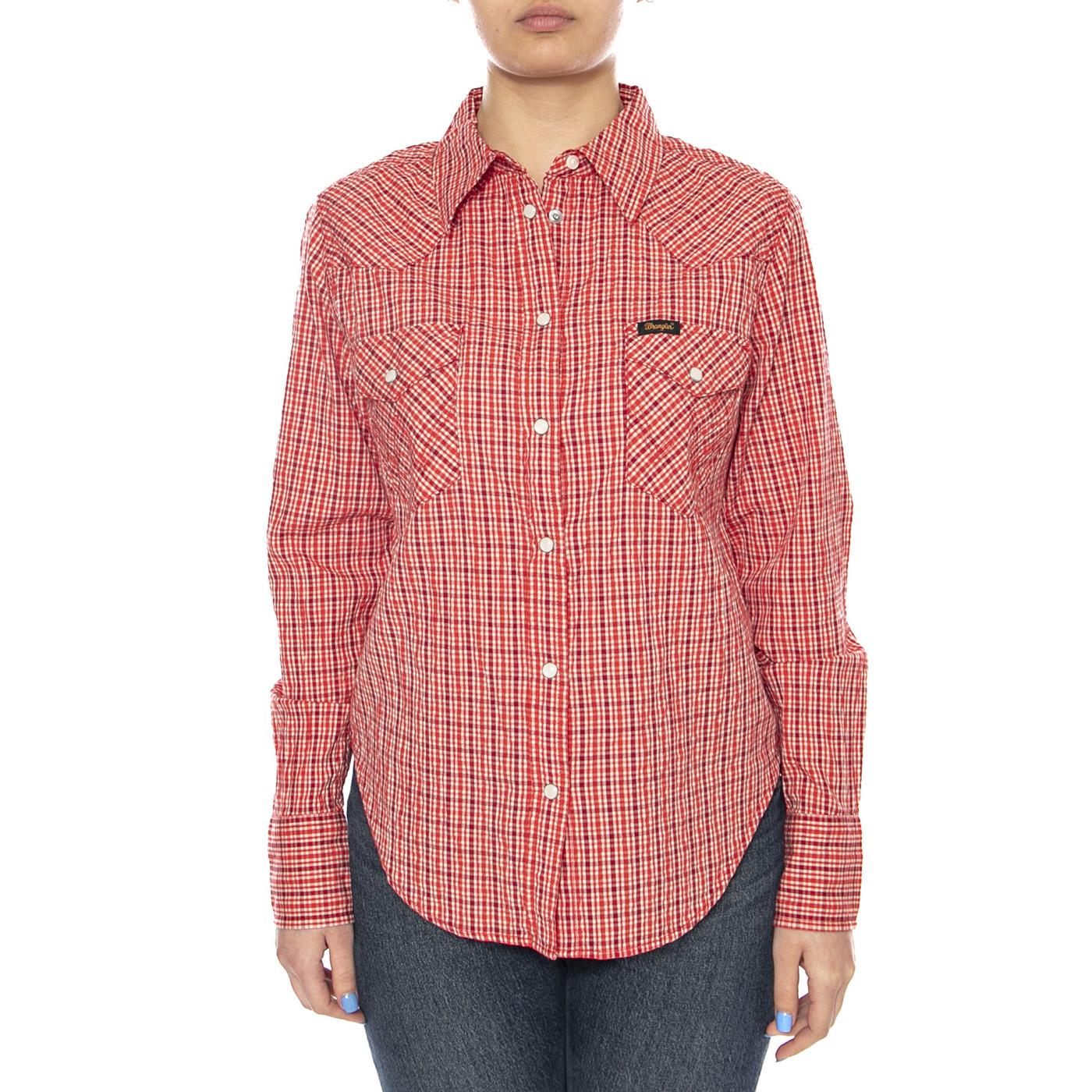 WESTERN SHIRT FLAME SCARLET RED - Camicia Donna Rossa 112379036 RED WRANGLER 