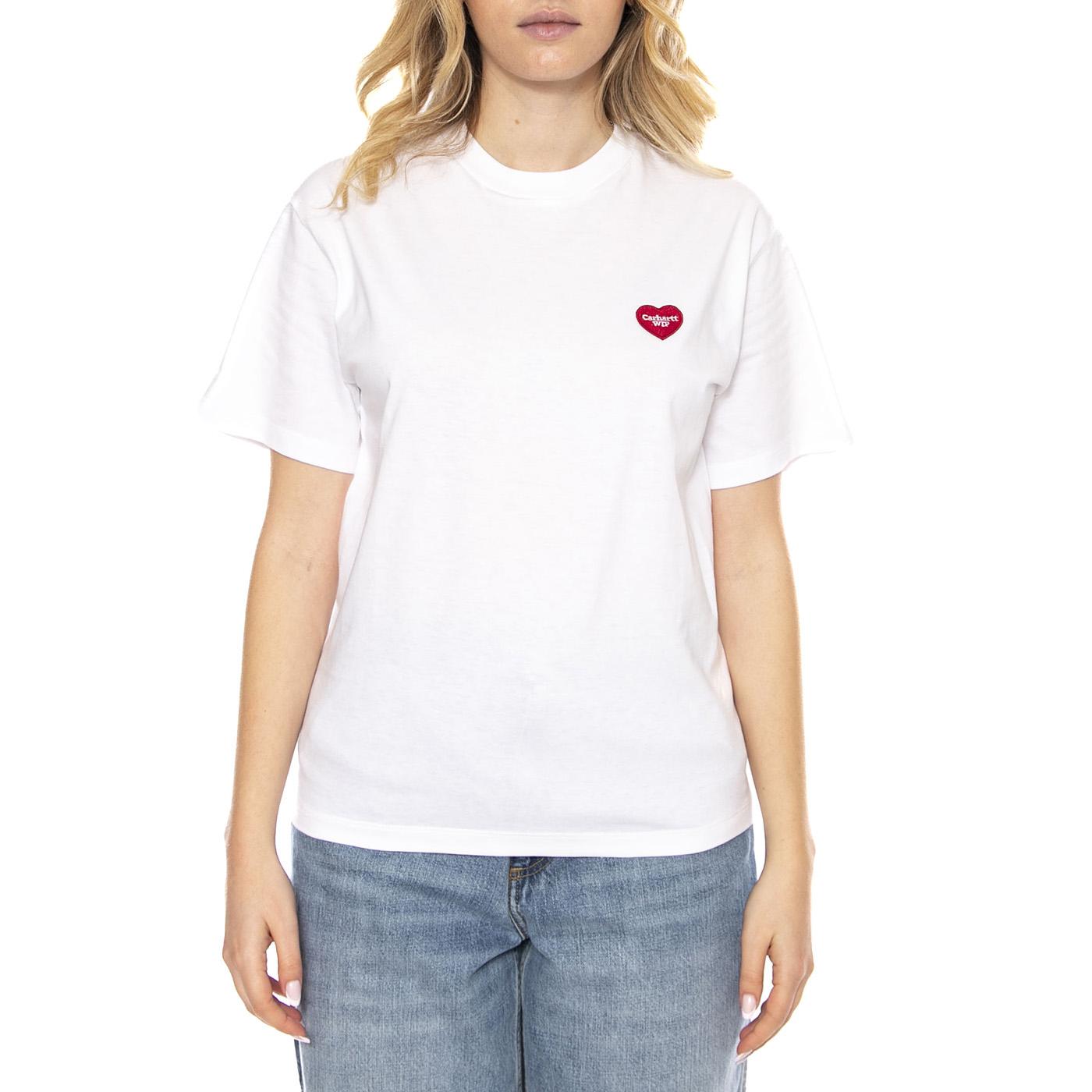 W' S/S Heart II T-Shirt -- Maglietta Donna Bianca Carhartt WIP I035259-4T9 . CARHARTT WIP 