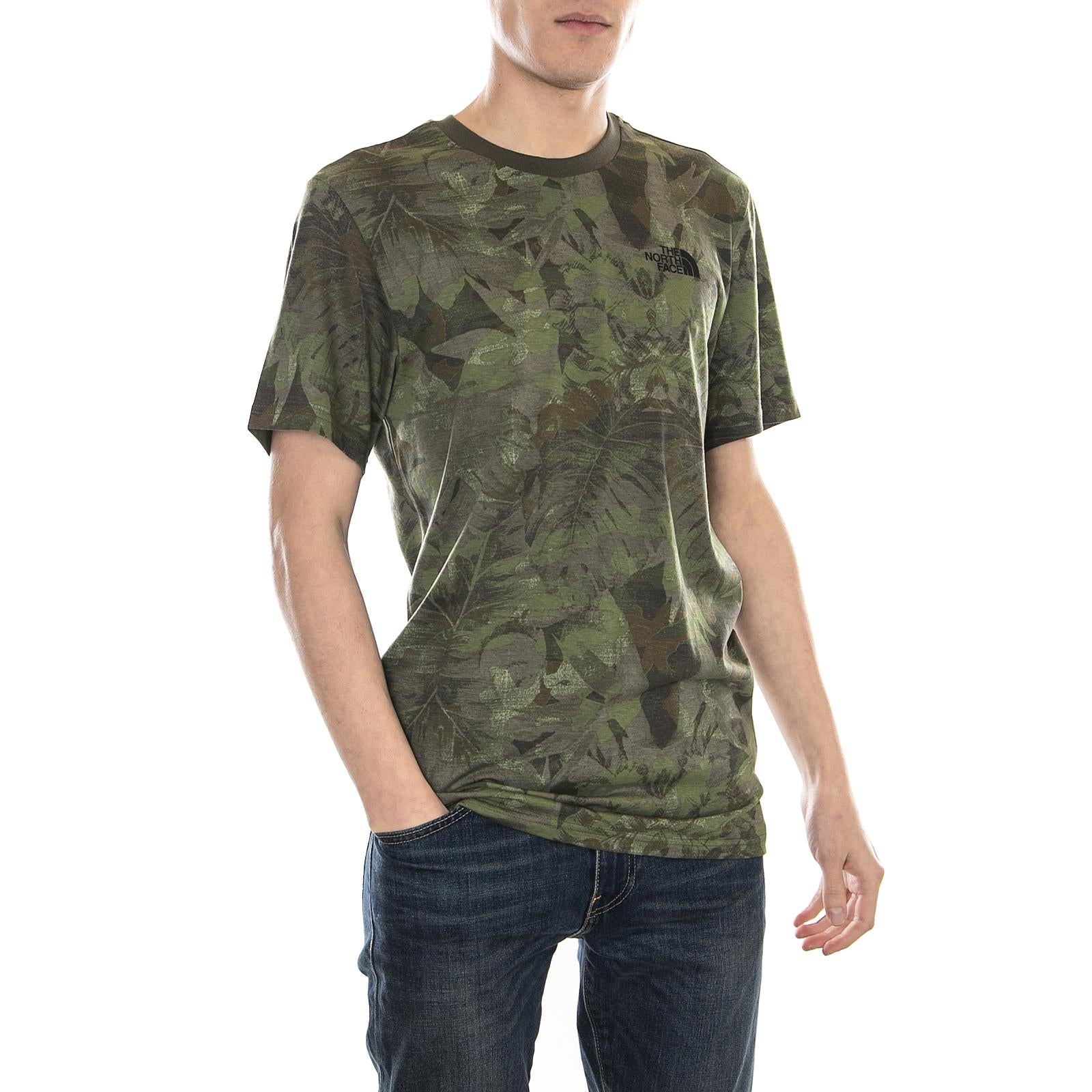 S/S SIMPLE DOME TEE English Green Camo Print T92TX51TH  THE NORTH FACE 