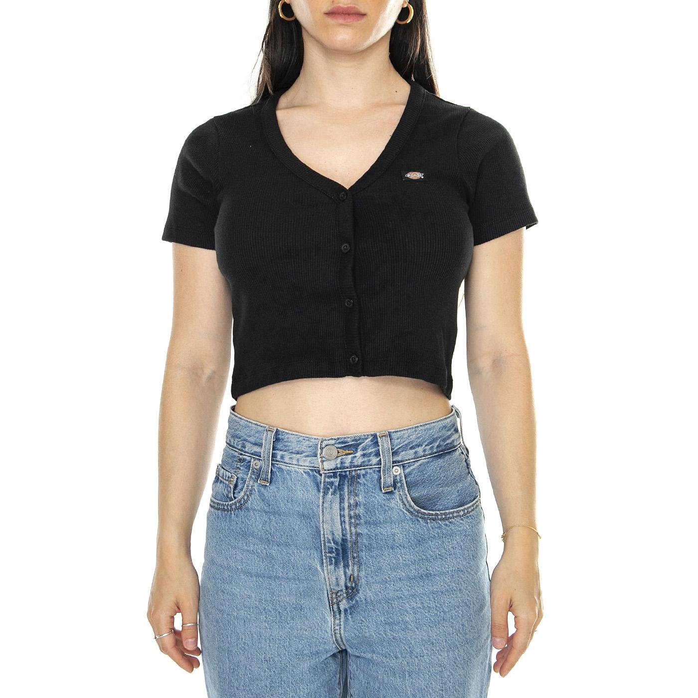 Emporia Cardigan SS W Black - Top Donna Nero DK0A4YRUBLK1  DICKIES 