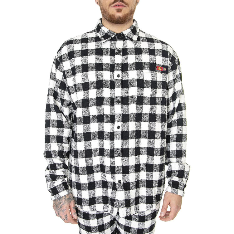 OC x DICKIES Tweed Shirt Black Check - Camicia Uomo Nera / Multicolore DK0A4Y4WE901  DICKIES 