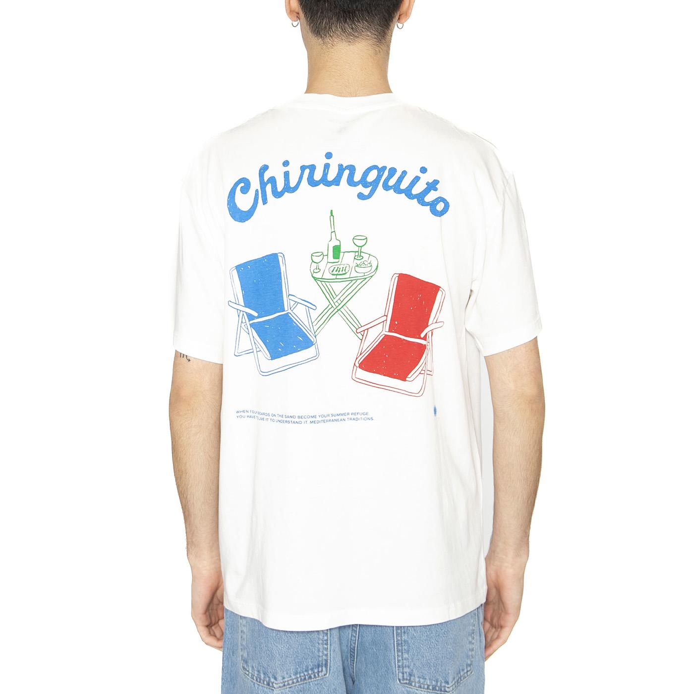 Chiringuito Aaron Tee White - Maglietta Girocollo Uomo Bianca MTS00444-WHITE  THINKING 