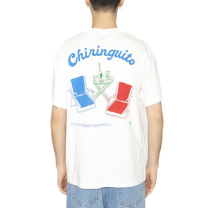 Chiringuito Aaron Tee White - Maglietta Girocollo Uomo Bianca MTS00444-WHITE  THINKING 