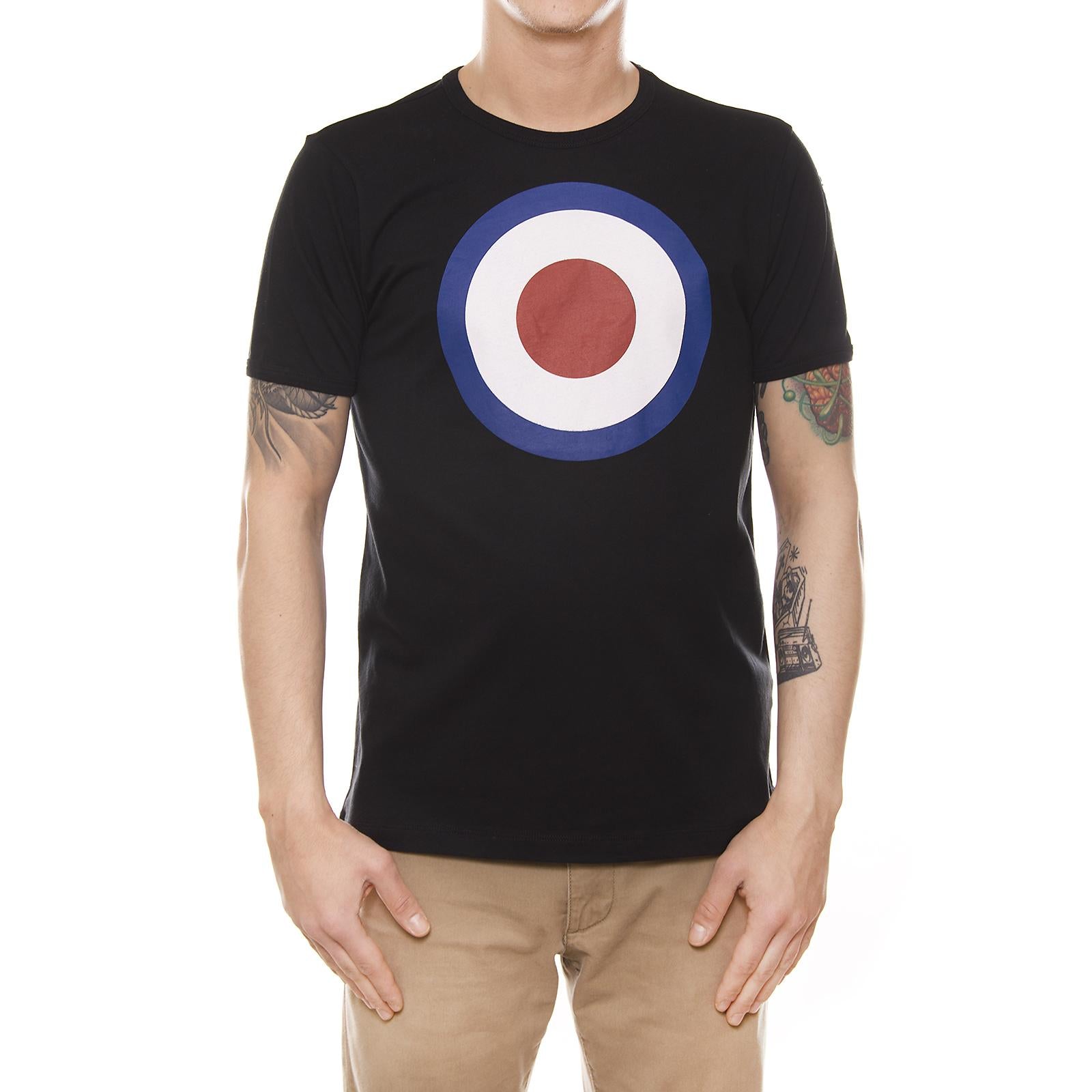 TICKET SHORT SLEEEVE T-SHIRT WITH MERC TARGET PRINT & POP ART CRE BLACK 80550_4  MERC 