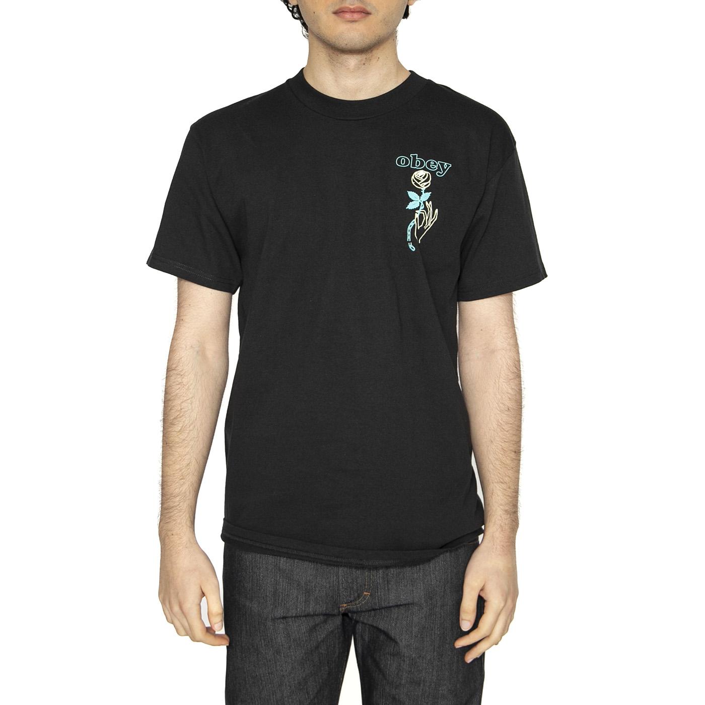 Obey Spring Forth Tee - Maglietta Girocollo Uomo Nera 165263945-BLK  OBEY 