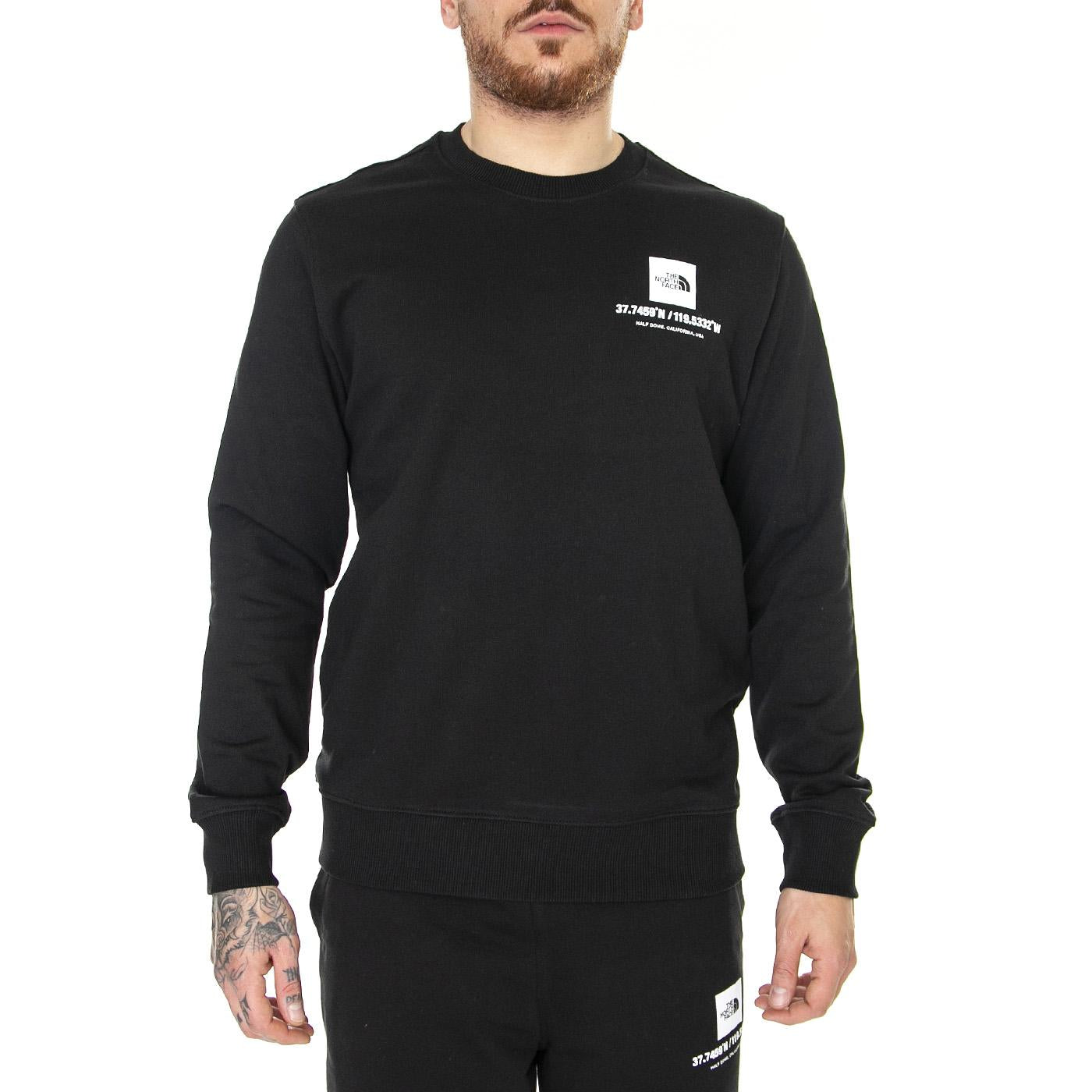 M Coordinates Crew Eu Tnf Black - Felpa Girocollo Uomo Nera NF0A826VJK31  THE NORTH FACE 