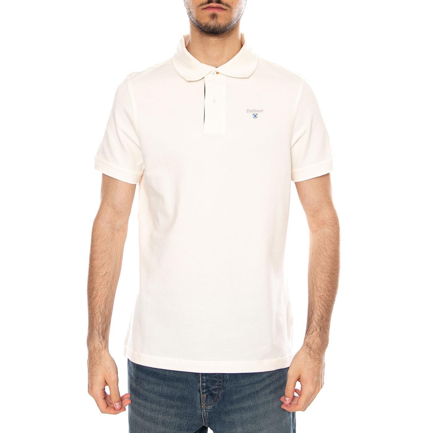 TARTAN PIQUE POLO WHISPER WHITE / CLASSIC - Polo Uomo Bianca MML0012 WH71 BARBOUR 