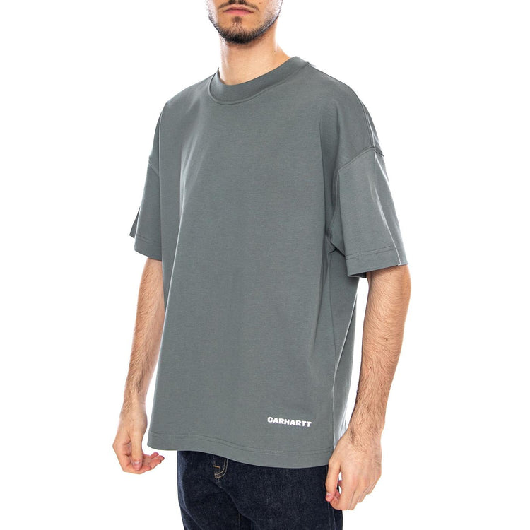 S/S Link Script T-Shirt Velvet Green / White - Maglietta Girocollo Uomo Verde I031373 3HLXX CARHARTT WIP 