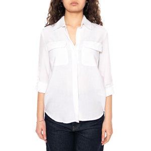 Elaine Utility Shirt - Bright White Cotton Linen - Camicia Donna Bianca 005NJ 0002 LEVIS 