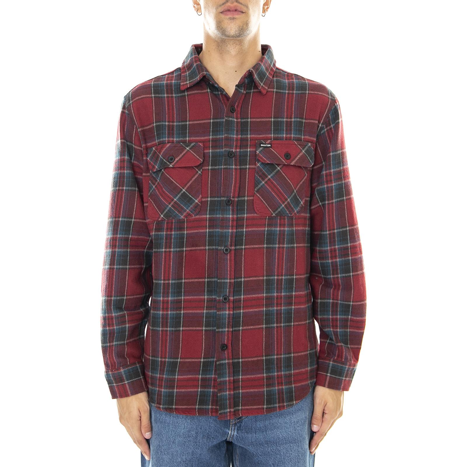 Bowery - Camicia Uomo Tartan Burgundy / Multi 01213-BRGDY . BRIXTON 