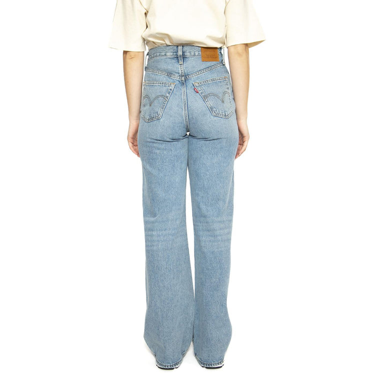 Ribcage Wide Leg H223 Light Indigo Worn In - Pantaloni Denim Jeans Donna Blu A6081-0002  LEVIS 