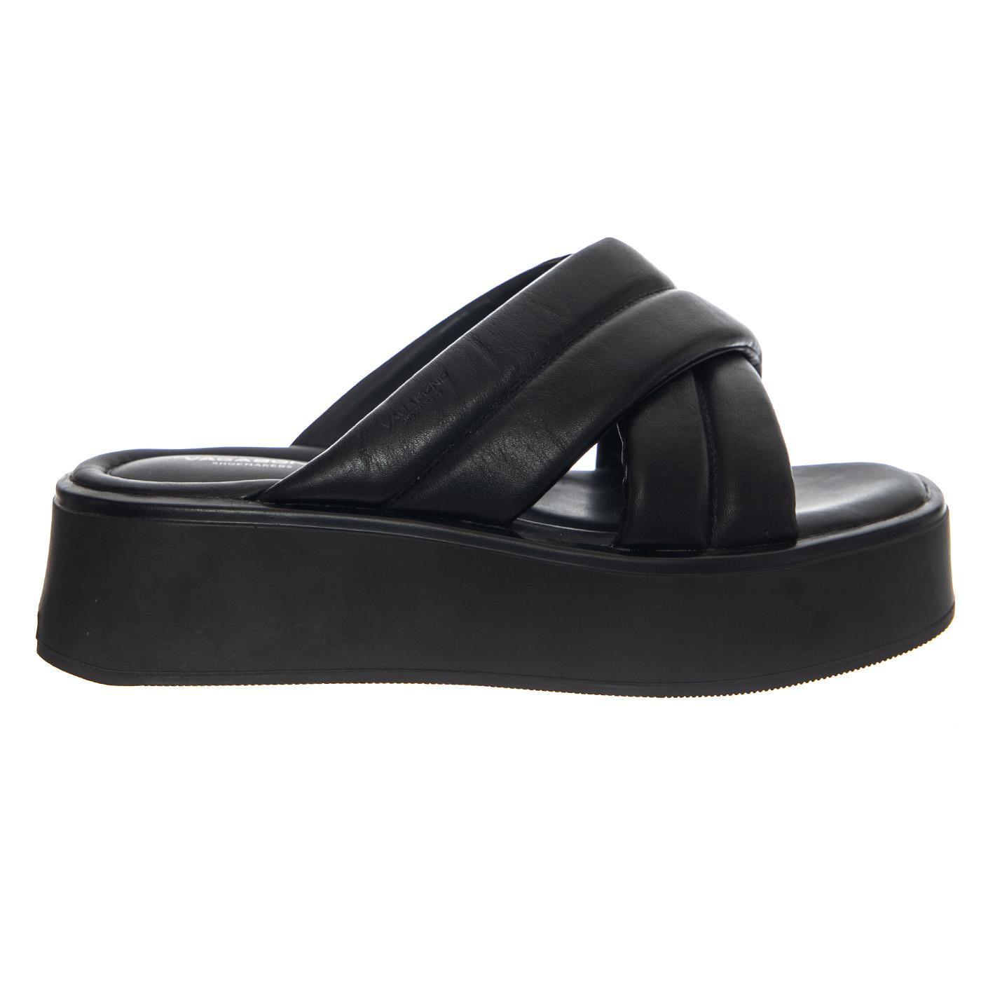 COURTNEY BLACK/BLACK COW LEATHER - Sandali Donna Neri VBS5334-201-92 . VAGABOND 