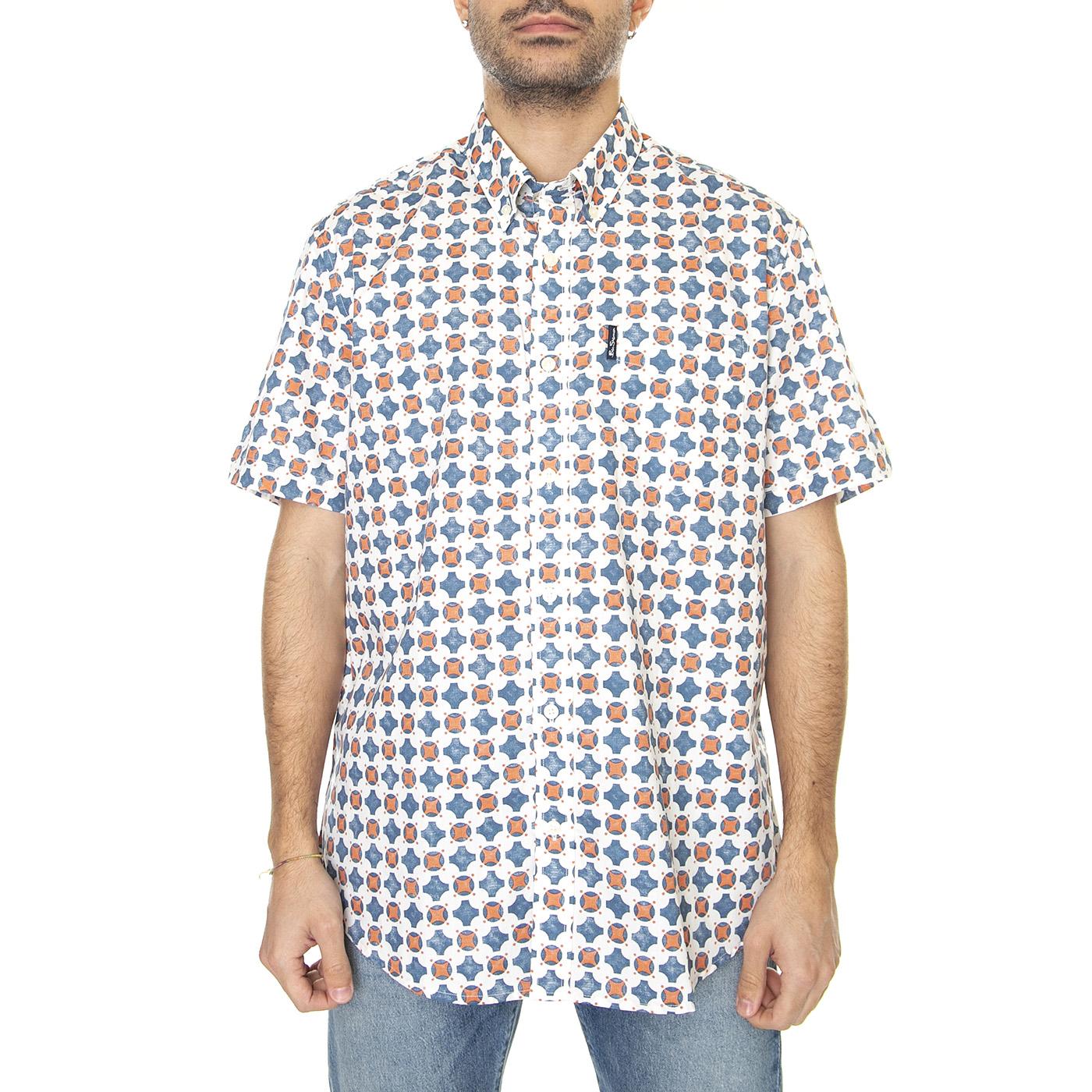 Distressed Retro Print Airforce - Camicia Maniche Corte Uomo Multicolore 63413-023  BEN SHERMAN 