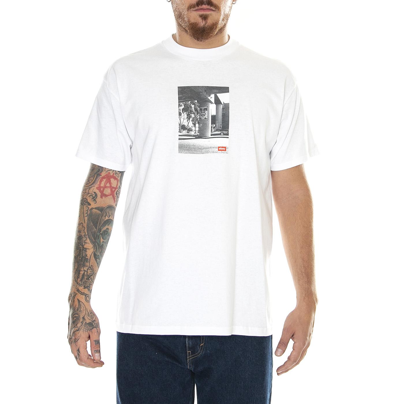 M' Obey Urban Renewal Classic Tee White - Maglietta Girocollo Uomo Bianca 165263589-WHT  OBEY 