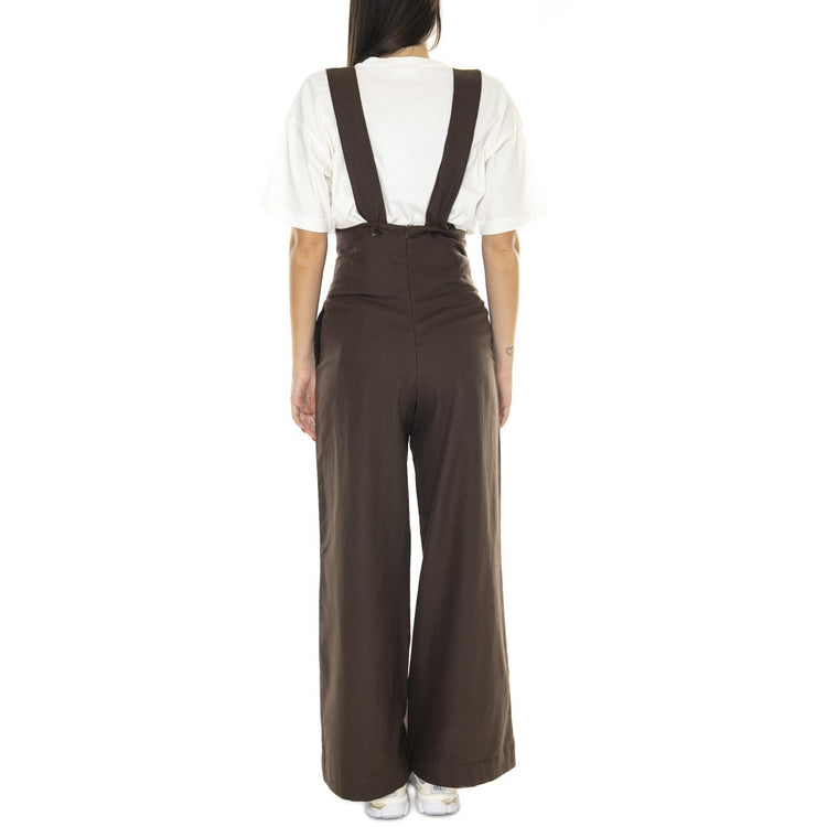 Dark Brown Pia Jumnpsuit - Tuta Donna Marrone WJS00086  THINKING 
