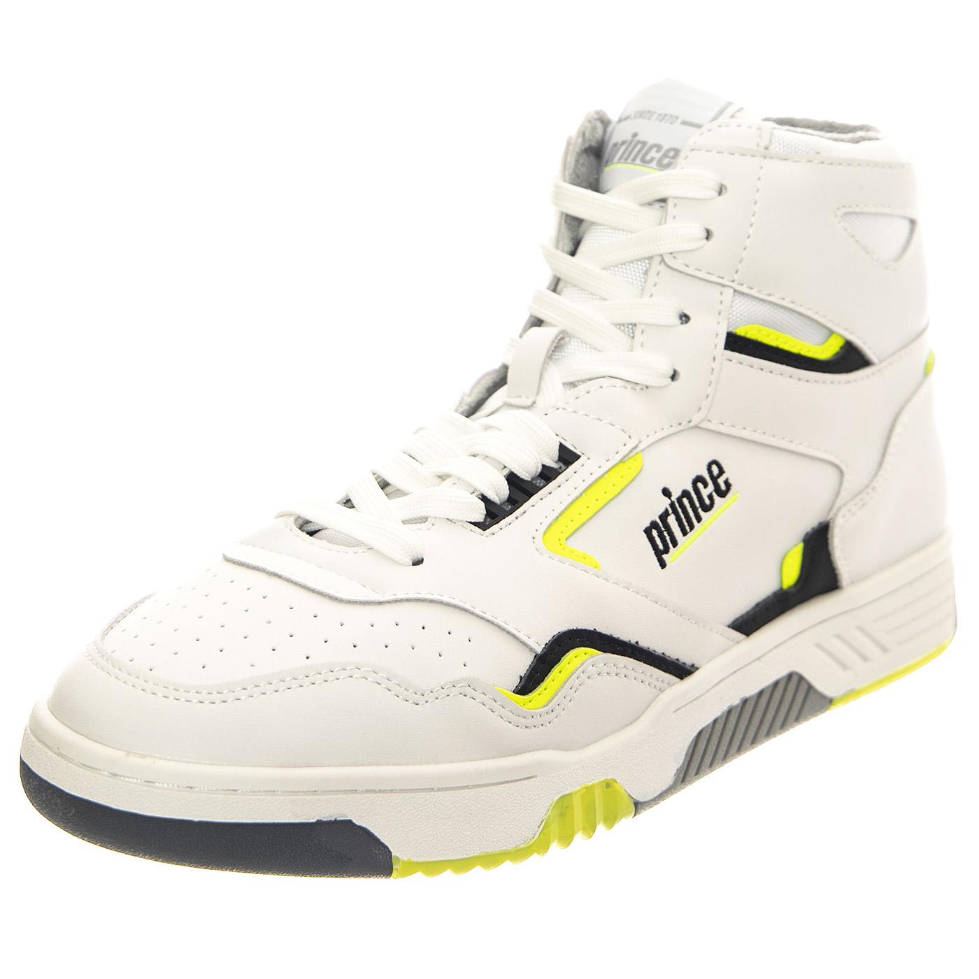FST847 White / Neon Lime - Scarpe Profilo Alto Uomo Bianche PEMFST847-WHN  PRINCE 