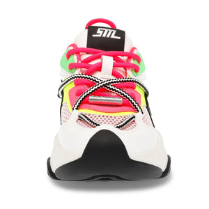 Bonanza Black / Fuchsia PU + Mesh - Scarpe Stringate Profilo Basso Donna Multicolore SMPBONANZA-BLAFUS  STEVE MADDEN 