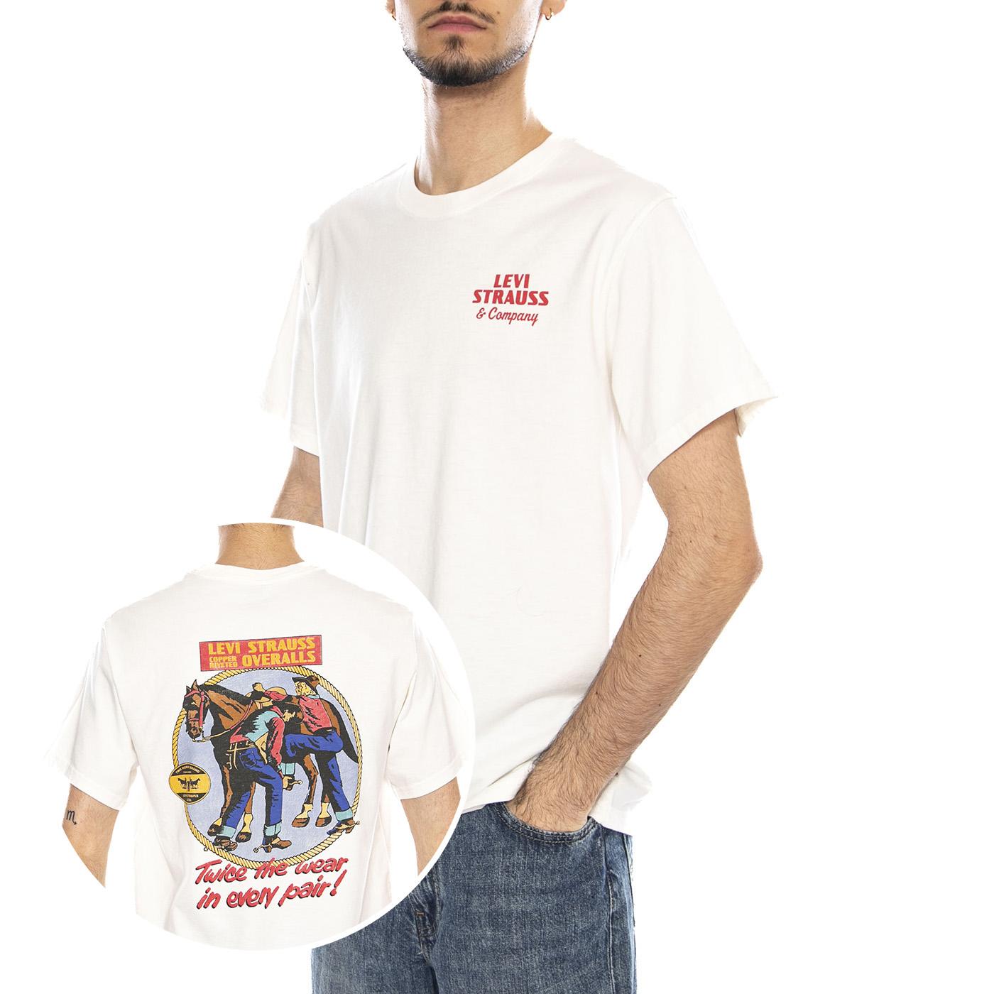 SS Relaxed Fit Tee - Coastal Creative Fresh And Smooth Pumice Stone - Maglietta Girocollo Uomo Bianca con Stampa 16143 2372 LEVIS 