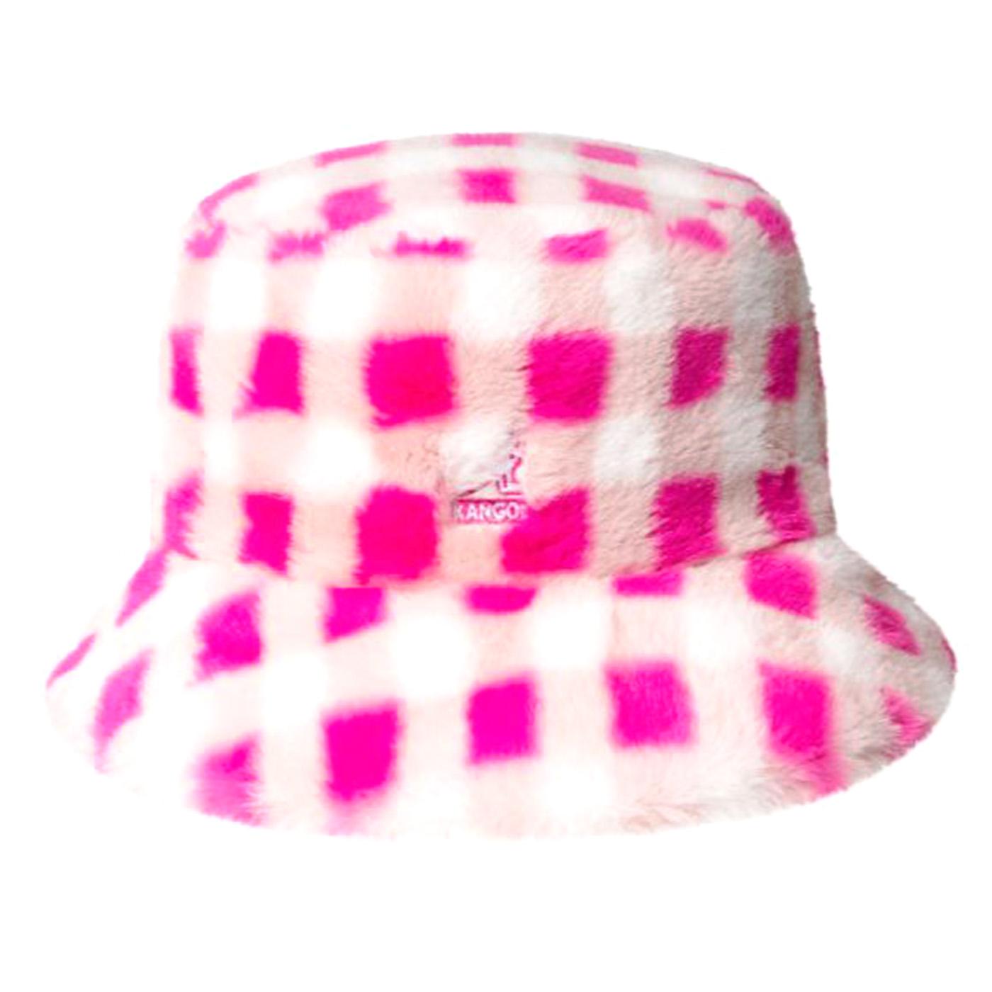 Faux Fur Bucket Pink Gingham - Cappello da Pescatore Multicolore K4370-PG602  KANGOL 