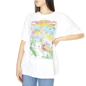 Oversized Tee Worn In White - Maglietta Girocollo Donna Bianca W7R3EEW04  WRANGLER 